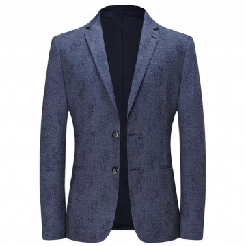 Blazer Jacquard Kaksinappulainen Puku Miesten Vapaa-ajan Toppi