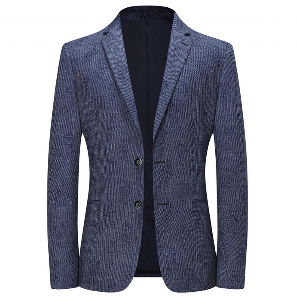 Blazer Jacquard Kaksinappulainen Puku Miesten Vapaa-ajan Toppi