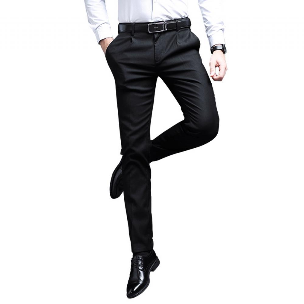 Pienet Suorapukuhousut Miesten Kesäiset Ohuet Slim Fit Trendihousut Business Casual Housut