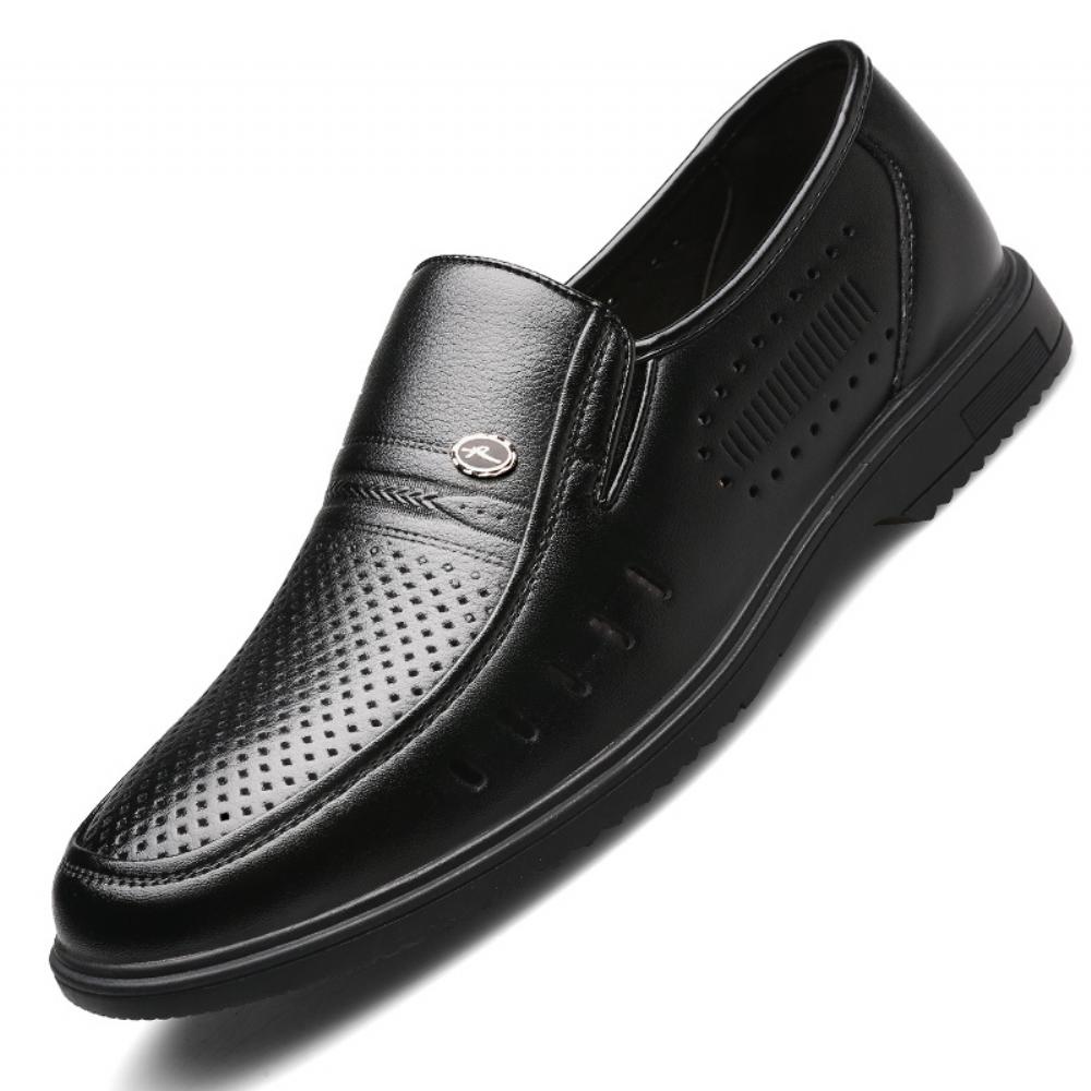 Syksyiset Keski-ikäiset Vanhukset Nahkakengät Miesten Pehmeäpohjaiset Pehmeäpintaiset Slip-on Kengät Business Casual Isän